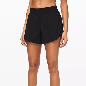 Lululemon Track That Shorts Black Mid Rise 5” Long Athletic Shorts Zipper Pocket